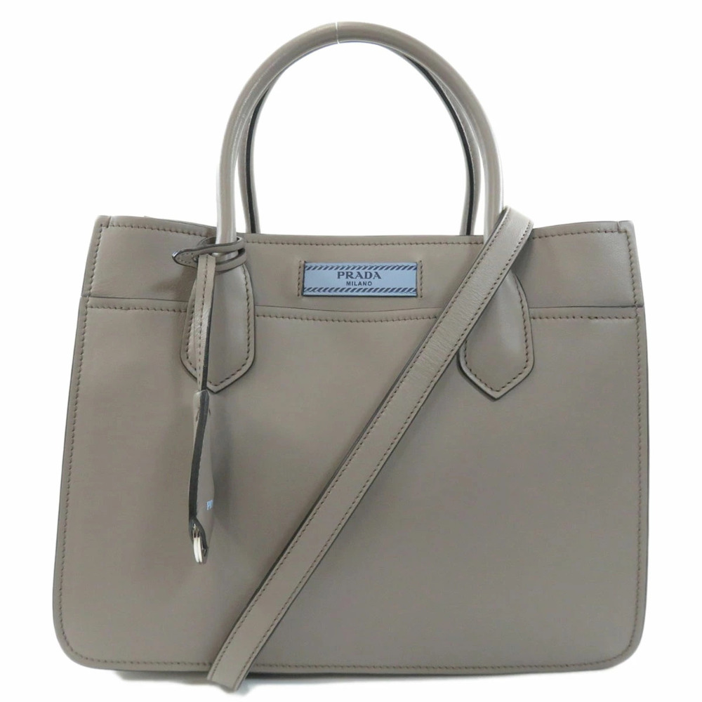 Prada Etiquette calfskin leather handbag Gray - Picture 11 of 11